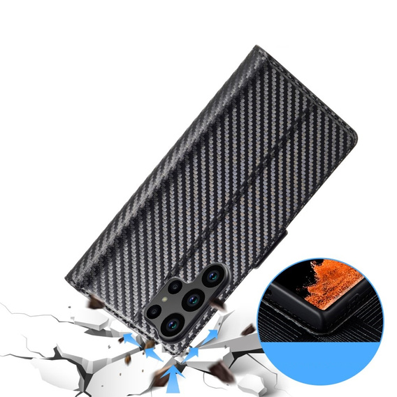 Klopové pouzdro pro Samsung Galaxy S24 Ultra, Carbon LC.IMEEKE, černé