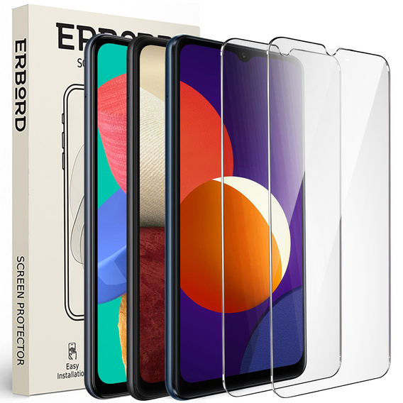 2x tvrzené sklo pro Samsung Galaxy M33/A12/M12, ERBORD 9H Hard Glass na displeji
