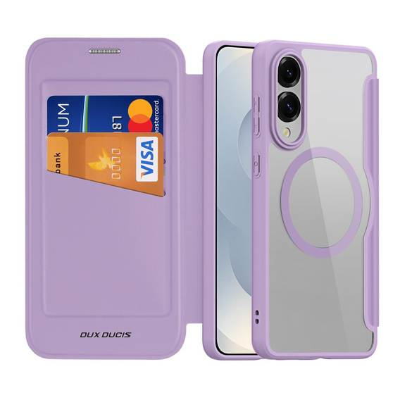 Pouzdro Dux Ducis pro Samsung Galaxy S25 Edge, Skin X Pro, MagSafe, fialové