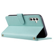 Pouzdro s klopou pro Samsung Galaxy S25 FE, Rhombus Crossbody Leather, zelené