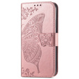 Klopové pouzdro pro Motorola Moto G73 5G, Butterfly, růžové rose gold