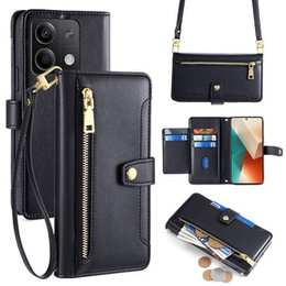 Klopové pouzdro pro Xiaomi Redmi Note 13 5G, Wallet Zipper Pocket, černé