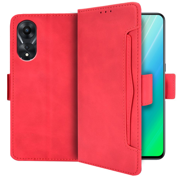 Klopové pouzdro pro Oppo A98 5G, Card Slot, červené