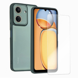 Pouzdro pro Xiaomi Redmi 13C / Poco C65, Fusion Hybrid, transparentní / zelené