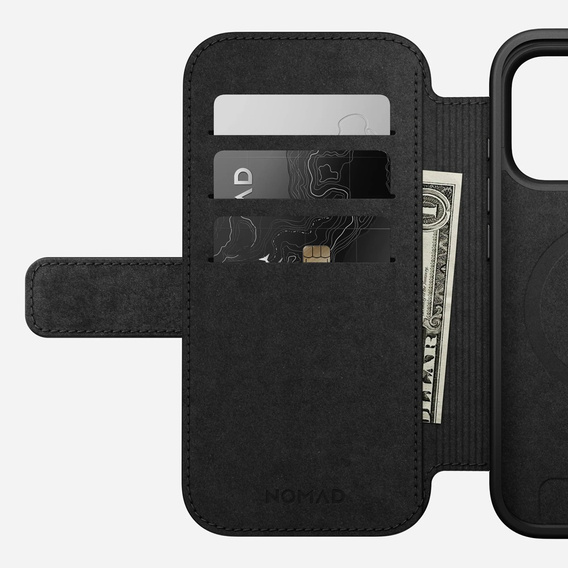 Pouzdro Nomad pro iPhone 17 Pro, Modern Leather Folio, hnědé