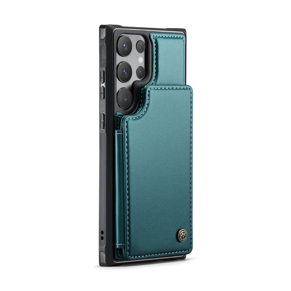 Flipové pouzdro CASEME pro Samsung Galaxy S25 Ultra, Litchi Wallet, zelené