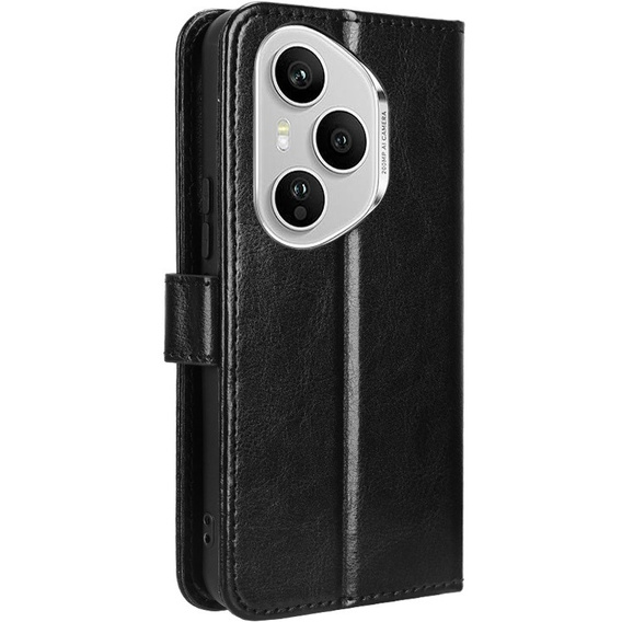 Klopové pouzdro pro Honor 400 Pro 5G, Crazy Horse Wallet, černé