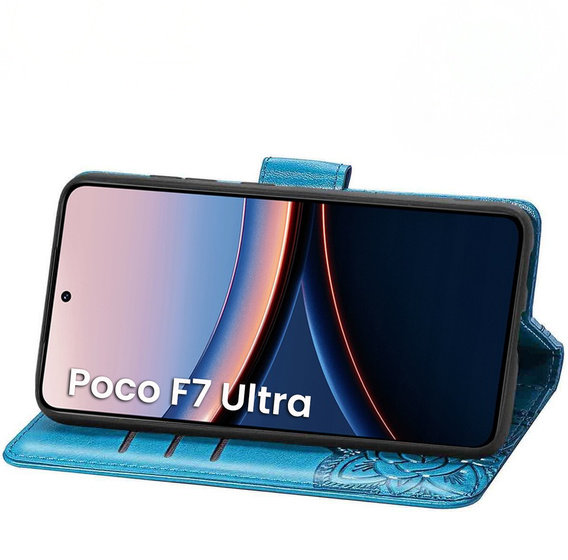 Klopové pouzdro pro Xiaomi Poco F7 Ultra, Butterfly, modré