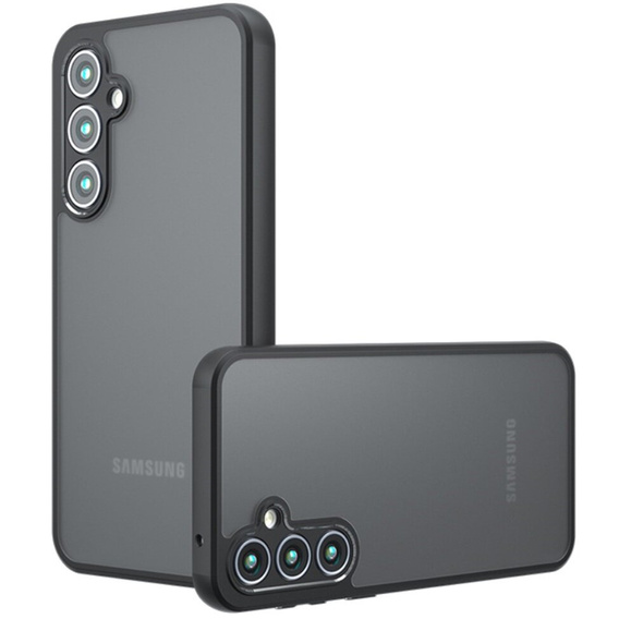 Pouzdro pro Samsung Galaxy A25 5G, Fusion, transparentní / černé + 9H sklo 