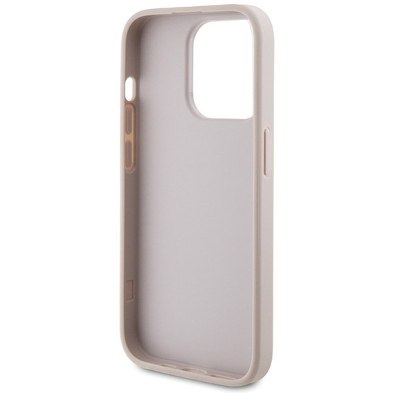 Pouzdro GUESS pro iPhone 15 Pro Max 4G Metal Gold Logo, růžové