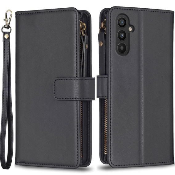 Klopové pouzdro pro Samsung Galaxy A25 5G, Wallet Zipper Pocket, černé