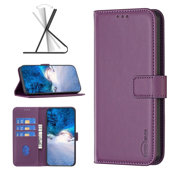 Klopové pouzdro pro Samsung Galaxy A35 5G, BINFEN Wallet, tmavě fialové