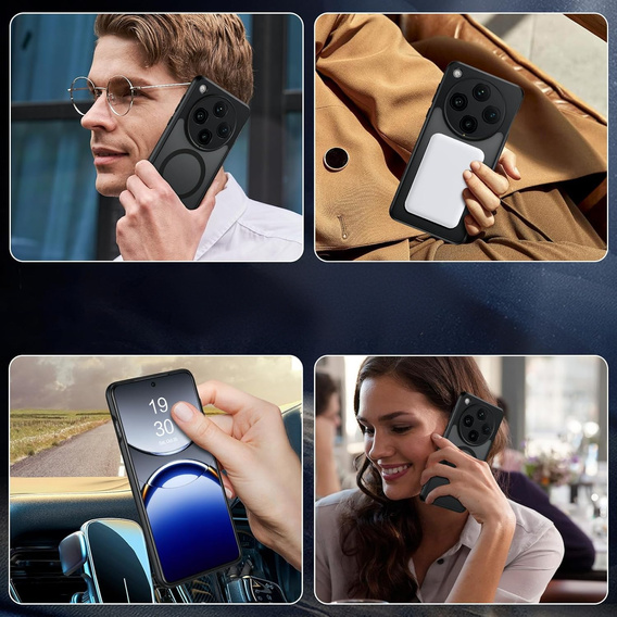 Pouzdro pro Oppo Find X8 Pro, pro MagSafe, ERBORD Matt Case, černý