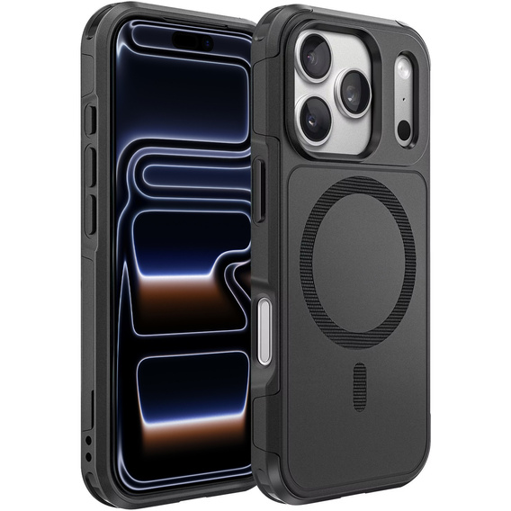 Pouzdro MagForce pro iPhone 17 Pro Max, pro MagSafe, pancéřované, černé