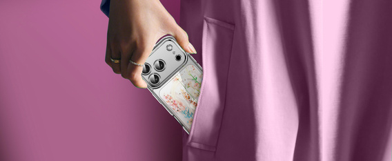 Magnetické pouzdro s květinovým laserovým vzorem pro iPhone 17 Pro Max