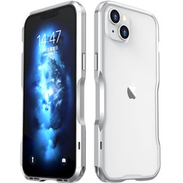 Pouzdro LUPHIE pro iPhone 14 Plus, Armor Bumper, stříbrné