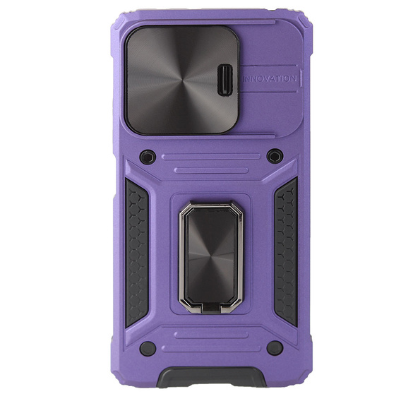 Pancéřové pouzdro pro Xiaomi Redmi Note 13 Pro 5G, CamShield Slide, fialové + tvrzené sklo 9H