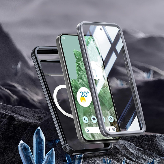 Pouzdro pro Google Pixel 9 / Google Pixel 9 Pro, Shockproof, se sklem, pro MagSafe, černé