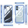 Pouzdro pro iPhone 16 Plus, Shockproof, se sklem, pro MagSafe, modré