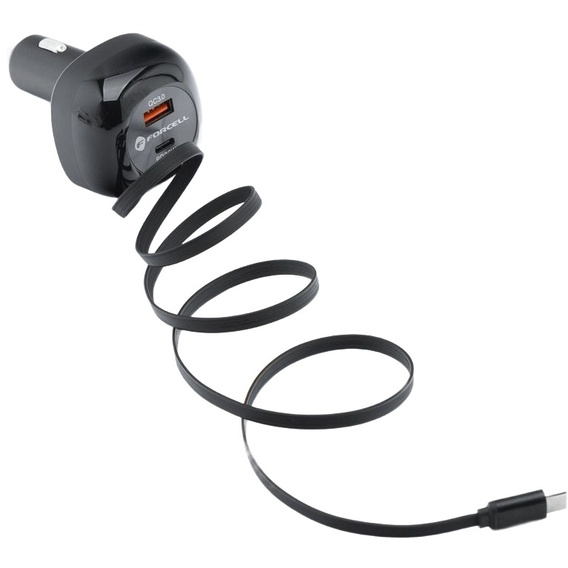 Autonabíječka Forcell F-Energy Alu se svinutým kabelem USB-C 75 W