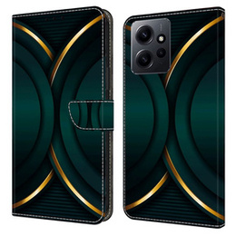 Klopové pouzdro pro Xiaomi Redmi Note 12 4G, Wallet, zelené / zlaté