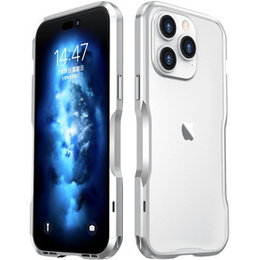 Pouzdro LUPHIE pro iPhone 14 Pro, Armor Bumper, stříbrné