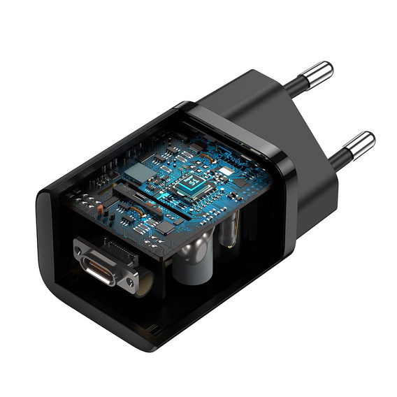 Síťová nabíječka Baseus Super Si PD 25 W USB-C + kabel USB-C, černá