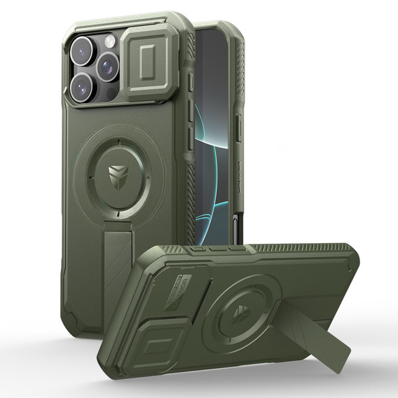 Pancéřové pouzdro pro iPhone 16, Dexnor CamProtect MagSafe, zelené