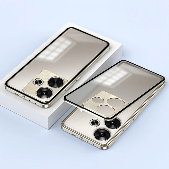 Pouzdro pro Xiaomi Poco F6, Frame Case, zlaté