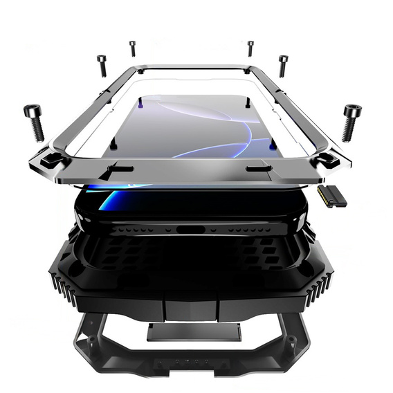 Pouzdro R-JUST s podstavcem a integrovaným sklem pro iPhone 17 Pro