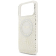 Pouzdro Guess IML Flowers Electroplated Allover With Beads Strap, pro MagSafe, s řemínkem pro iPhone 17 Pro Max