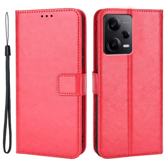 Klopové pouzdro pro Xiaomi Redmi Note 12 Pro+ 5G, Crazy Horse Wallet, červené