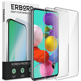 2x tvrzené sklo pro Samsung Galaxy A51, ERBORD 9H Hard Glass na displeji