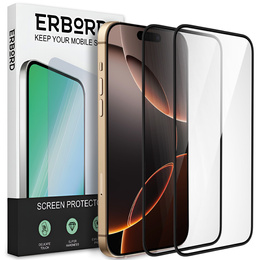 2x Hybridní sklo ERBORD Ceramic pro iPhone 17 Pro/17/16 Pro