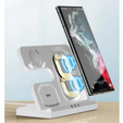 Bezdrátová indukční nabíječka 3v1 QI rychlá pro Samsung S25 S24 S23 Galaxy Watch Buds Stanice bílá