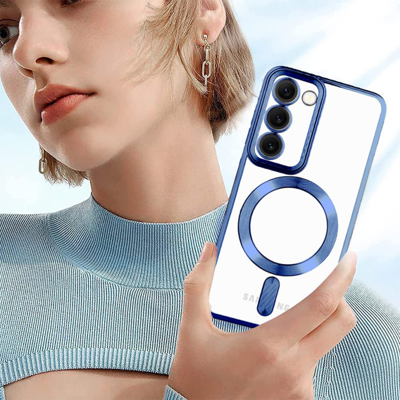 Pouzdro pro Samsung Galaxy S23 Plus, Electro MagSafe, námořnicky modré + sklo na displej