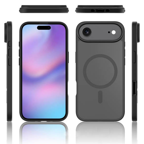 Matné pouzdro pro iPhone Air, pro MagSafe, průsvitné černé