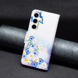 Klopové pouzdro pro Samsung Galaxy S23 FE, Wallet, Butterfly & Flowers bílé