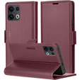 Pouzdro pro Oppo Reno 13 Pro, ERBORD Glossy Litchi, flipová peněženka, červené