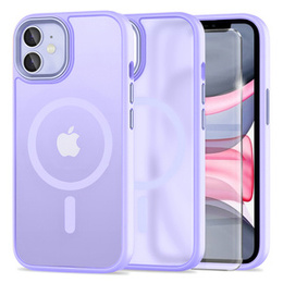Pouzdro pro iPhone 11, pro MagSafe, ERBORD Matt Case, fialový + sklo na displej