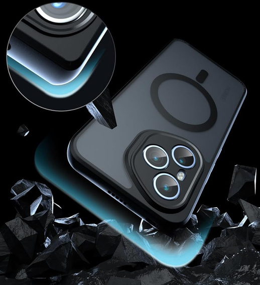 Pouzdro pro Honor 400 Pro 5G, pro MagSafe, ERBORD Matt Case, černý + sklo na displej