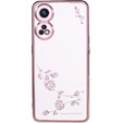 Pouzdro pro Oppo Reno8 T 4G, Glitter Flower, růžové rose gold