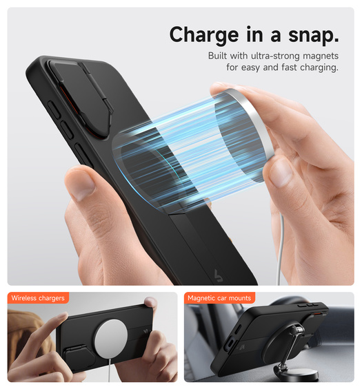 Pouzdro Suritch Shockproof s podstavcem a MagSafe pro Samsung Galaxy S25 FE