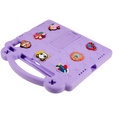 Dětské pouzdro pro Apple iPad Air 11" 6 gen. 2024, Cute Patterns, se stojánkem, fialové