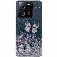 Pouzdro pro Xiaomi 13T / 13T Pro / Redmi K60 Ultra, Glitter Butterfly, černé