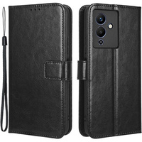 Klopové pouzdro pro Infinix Note 12 5G, Crazy Horse Wallet, černé