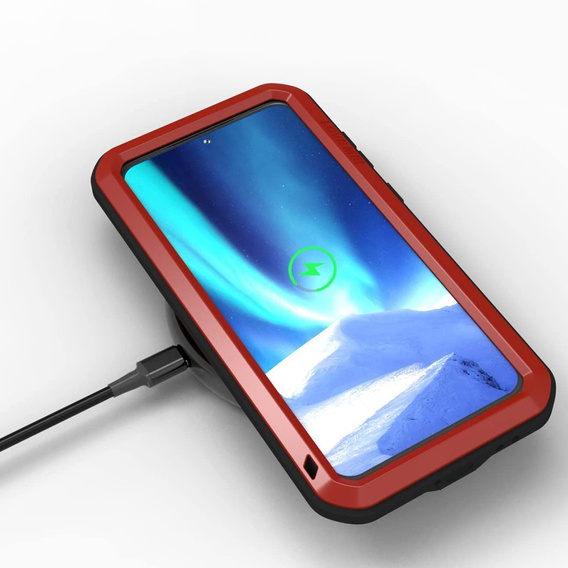 Pouzdro Love Mei pro Samsung Galaxy A34 5G, armored with glass, červené