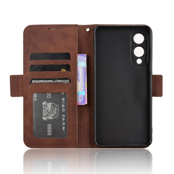 Klopové pouzdro pro Samsung Galaxy S25 Edge, Card Slot, hnědé
