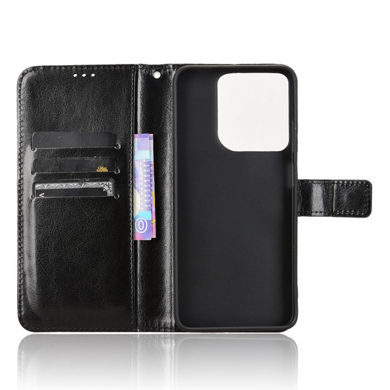 Klopové pouzdro pro Motorola Moto G15 / Motorola Moto G15 Power, Crazy Horse Wallet, černé