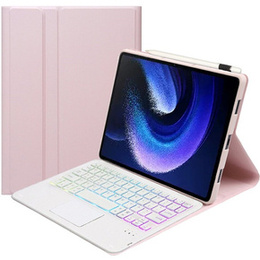 Pouzdro + klávesnice Xiaomi Pad 6 / 6 Pro, with touchpad, růžové